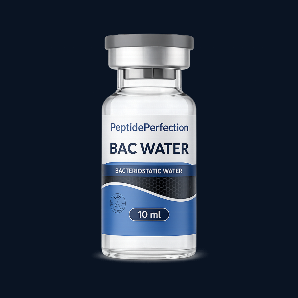 BAC Water 10ml bacteriostatic water vial — pharmaceutical-grade peptide reconstitution reagent by PeptidePerfection